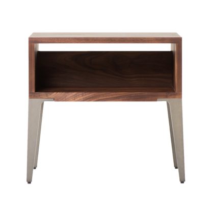 c07a020724e56dc3e3ef7bcc91383d0b3b357887de51de70601a554f95b3c030.jpg An Image of De La Espada Bretton Bedside Table Walnut Taupe Legs