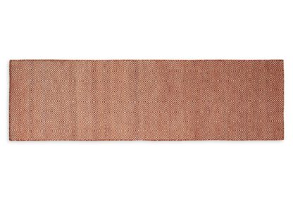 c61192fe9594414a82bdbd800f26387b2b08015672cda355f38faf1d1da15068.jpg An Image of Heal's Romilly Recycled Runner Terracotta 70 x 230cm