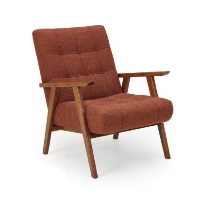 ca2d9b4f4552fb8d76498454734ad450ebe5a0c4cc430a20d2e64921ab46bbd5.jpg An Image of Arkin Wooden Frame Accent Chair - Orange Orange