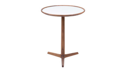 cb029c3df160d108028e5fdd3f107287f788d86ec6be80f62bf432e384beabb9.jpg An Image of Porada Pausa 61 Side Table Walnut Glass