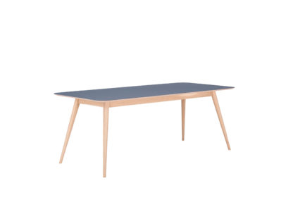 d2ebc169c6e66617b1c4276b193c2bc43ecb42710fbc0f93b8a7c327eecfb248.jpg An Image of Gazzda Linn Dining Table Dark Olive Linoleum 160x90x75cm