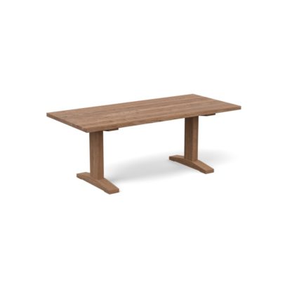d2f7601eb898b430e4de30e197ad294b3e289a4a8daa8c8ad4ab99e6c4698c2e.jpg An Image of Heal's Lisbon Table 220x100cm Smoked Oiled Oak Straight Edge Not Filled