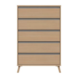 An Image of Jenson 5 Drawer Chest Light Oak