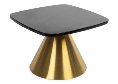 ef1ae3a3736265ef08f3633cbba3887749ad2271aadb3017ade5077601568f15.jpg An Image of Heal's Cezanne Square Side Table Black Marble Brass Frame
