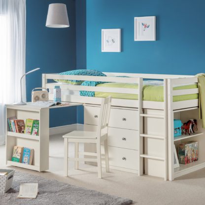 01c70ed4aa3c6fb023828c8d1252c2ee6058122736e58a7c159dcd80202a4c31.jpg An Image of Roxy Single White Midsleeper Bed White