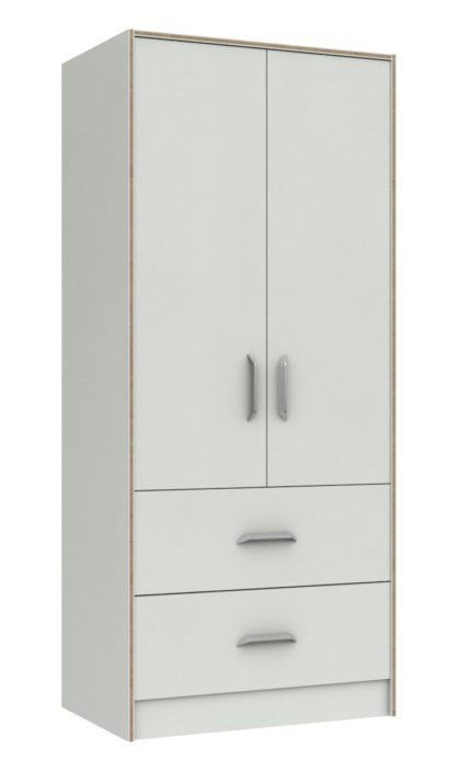03d023a6504bab72c9c054ec47ebf2da84509aca42b2aa660bec1585ec7d5111.jpg An Image of Ashdown 2 Door 2 Drawer Mirror Wardrobe - White