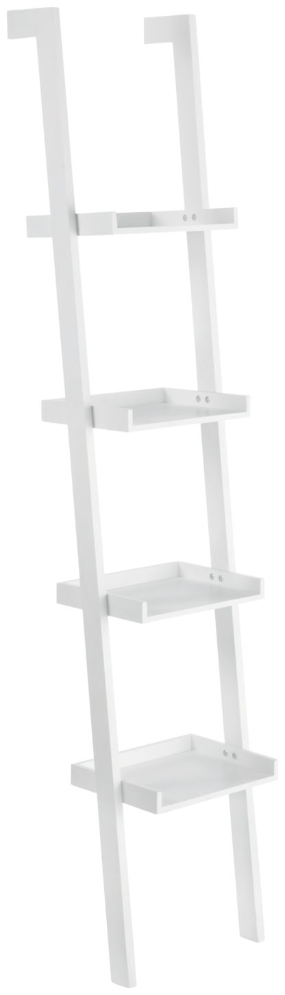 042a3f7e020866bd1203da2cad61e4a21679cc37c757d837380eb080ee50bd81.jpg An Image of Habitat Jessie 4 Shelf Narrow Leaning Bookshelf - White
