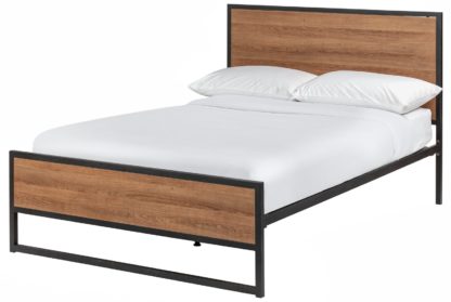 0531a7721b4368209501700f2447c2755cccf4b95b291f6a4b070efcb99583aa.jpg An Image of Habitat Nomad Double Bed Frame - Wood Effect