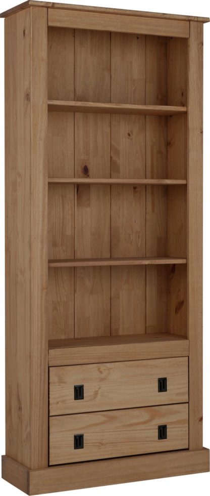 0578028c780304b007a9e001843e52febd70b15d01bb7e3659a2a3aedfa565fa.jpg An Image of Argos Home 3 Shelves 2 Drawer Tall Wide Solid Pine Bookcase