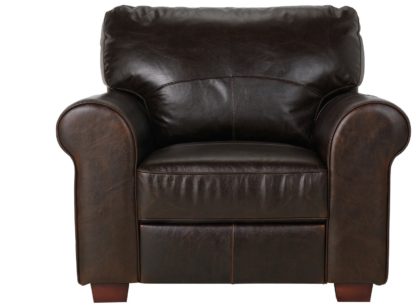 0b0bad14c7fe3f59f0f1cb74ac3fb62b1a1ee8b4eebeff7e43ef46262d3d1272.jpg An Image of Habitat Salisbury Leather Armchair - Dark Brown