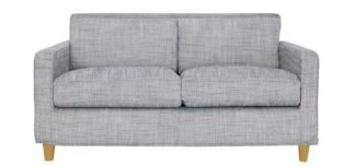 An Image of Habitat Chester 2 Seater Fabric Sofa - Black and White