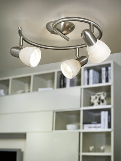 0cdb533193472f52894ef603127e9b7706052c30cfe027cd4f278e9bce1f1b4d.jpg An Image of Eglo Dakar 3 Point Swirl Ceiling Light.
