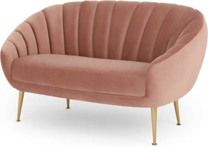 0db891e641b477a14a25f104ea735e8ccd68b6560145bcff1247ca945fc84cf7.jpg An Image of Primrose 2 Seater Sofa, Velvet Blush Pink