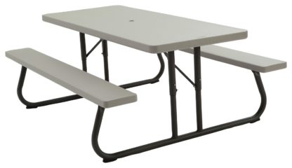 0df270013fc075b42b73a565f0ec9acf9b14266983f73e78cab072ce202917ef.jpg An Image of Lifetime Rectangular 6 Person Picnic Table - Grey
