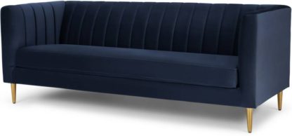17a3bf162a683f9f4156c58c261b0ad9d448b56b407689a059182ef2e5d3d809.jpg An Image of Amicie 3 Seater Sofa, Royal Blue Velvet