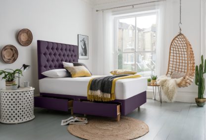 1913a64b9561d266fb723606f2f3fc76f372e8ea10df538c483b34cf56faa9b8.jpg An Image of Silentnight Sassaria Superking 4 Drawer Divan Bed - Purple