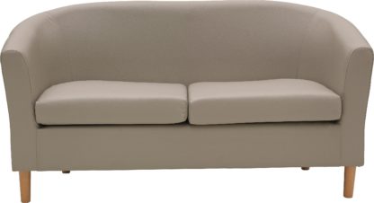 1a5663b9d3d4b3f0f947212de618b9d74007ee8e4f7e2b9aba45a48b230cb1c9.jpg An Image of Habitat 2 Seater Faux Leather Tub Sofa - Black
