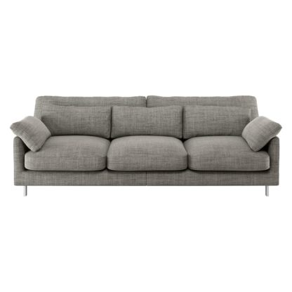 1afbfd29bf1d993050a33d0ca7e5ef908a65388da455ebfe408c27e740971388.jpg An Image of Habitat Cuscino 3 Seater Fabric Sofa - Black and White