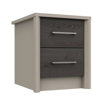 1fa1e2f3cffb604cf1025018d78337668cc49337c4d22dc01071e8845d822c4a.jpg An Image of Lancaster 2 Drawer Bedside Table - Dark Grey