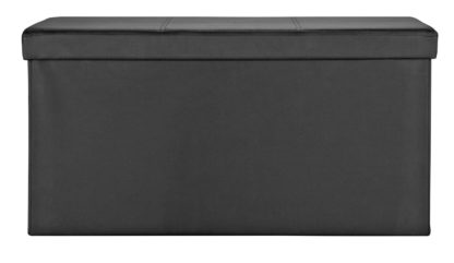 23465952f5906dfc2e8fbffacf7878dec4c00a4ad6d8ef20f0133c225bfb314a.jpg An Image of Argos Home Large Faux Leather Stitched Ottoman - Black