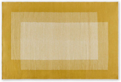 243e2da4ff4ec1812c6557f0409413f0b34eb5d0a2ca7d9411b3ebd99e69275e.jpg An Image of Caixa Wool Rug, Large 160 x 230cm, Mustard Yellow