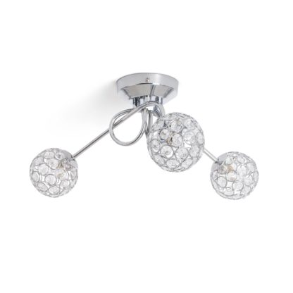 2adfc2c94e757a362b51df9776688bd6e1ef9729f7ec8a9fa9ea1d816b41547b.jpg An Image of Argos Home Beaded Globes 3 Arm Ceiling Light - Metallic