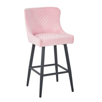 356ca8c23e5c732c84167c23d43901e02b5064f9993fb7f39ffa01f0429d9388.jpg An Image of Montreal Bar Stool Blush Velvet Blush