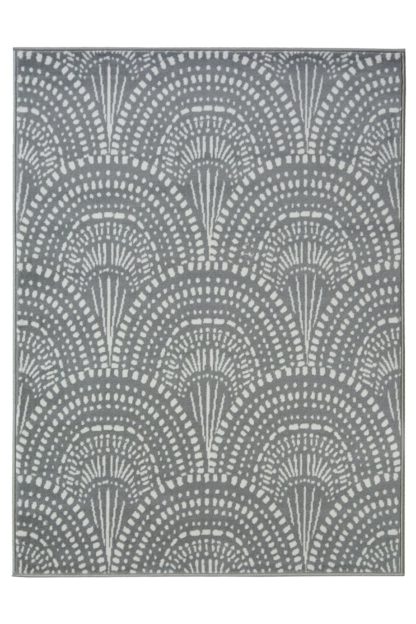 3873b5d07848170d133c6de997889703fd5d1923e68d8962882b33f4d9cd5cfc.jpg An Image of Homemaker Adorn Fan Rug - 80x150cm - Silver