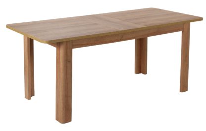 38f333dcf3a27ce88328792d6b1653c0703b4089f34a38320b57001257b45c05.jpg An Image of Habitat Miami Curve Extending Oak Effect Dining Table