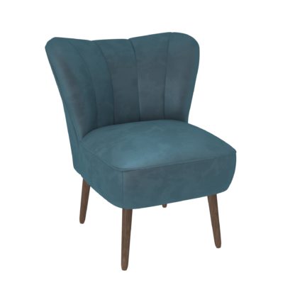 39c0f1bde40a50f9ec5335c486e1c03668fe616f16d358118f5d410bc3c6bb5b.jpg An Image of Abby Velvet Cocktail Chair - Pacific Blue