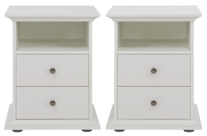 3b2be6244d01d886895f001a6304e6aa78bdb88728307d8bb16b860c5b97a127.jpg An Image of Habitat Heathland 2 Bedside Tables Set - White