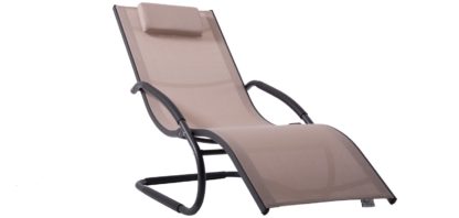3dcfa3eb833e349af33bee311a381ecfc15954c7eba72fdd248b88e6deaa37b5.jpg An Image of Vivere Wave Metal Sun Lounger - Macchiato On Matte Grey