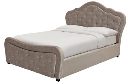 40eb8a787940e6c7318aa07ce392cce1bbf5add05475b229df86b02d8de9d5db.jpg An Image of Argos Home Venice Kingsize Crushed Velvet Bed Frame - Silver