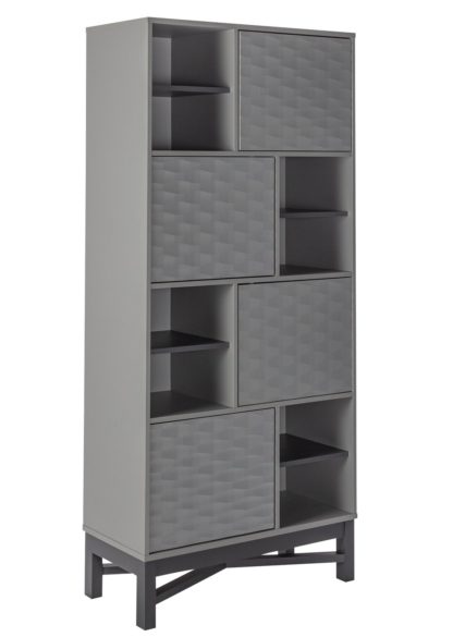 43440dd556b71edb3e251fbf839438dd4fb713f2686d58be16f773cd8d6533e3.jpg An Image of Habitat Zander Textured 4 Tier Shelving Unit - Grey