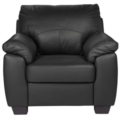 44d1ad1f1432d214df885f42b8e8bcfdff6da1d1bec5960928488648ab8e56f3.jpg An Image of Argos Home Logan Leather Mix Armchair - Black