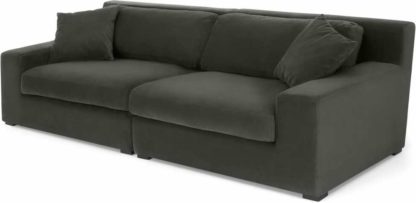 458ab015e886919a8a9172cc8ddfe26812d863ab0dd0c59169bd02c09aa11f78.jpg An Image of Delaney 3 Seater Sofa, Dark Pewter Velvet