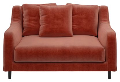46684b821d4ed7e58984da663c2f60775e9b46977d7037da85c62a4282cdbe62.jpg An Image of Habitat Swift Velvet Cuddle Chair - Orange