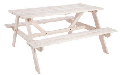 470c338893b41c3917499f655e11500f5f4fa4c8c31614d6bb287639e9944488.jpg An Image of Argos Home Wooden 4 Seater Picnic Bench - White