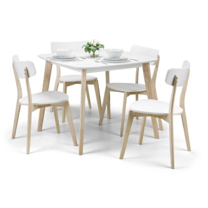 4a1280d34f03996a7cd2aa9c74b66ae41bb3df893385870c932d228291e71674.jpg An Image of Casa Dining Table with 4 Chairs White