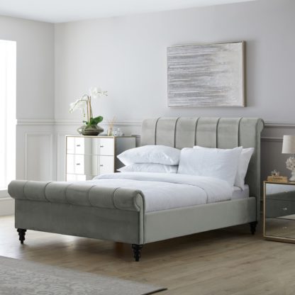 4cbe7e34d2b90ac00ae6a41b6fd87ef52432c54949f78ac915b6ceb7ce7e4f2f.jpg An Image of Classic Grey Pleated Bed Grey