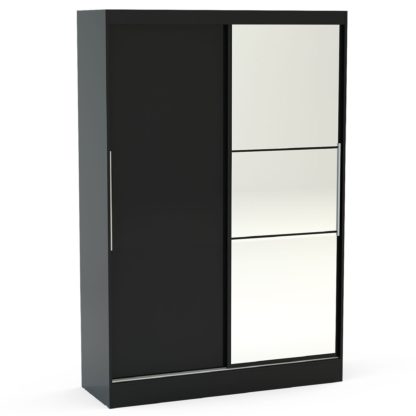 4ee8973fae2d9f35b84211527a1b2189dd73684b9643f4feed02ba3de15675b8.jpg An Image of Lynx Black Sliding Wardrobe Black