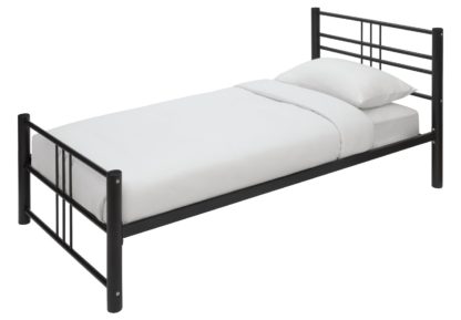 4f11ad985b93a1434ee98c32e1b8ad58f5d912f6108457b9a7760bf83546d008.jpg An Image of Argos Home Atlas Single Metal Bed Frame - Silver