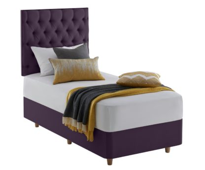 510383ea3b9faef57d29cc8fef5944f1d298c5945677e8804cf3b89acb015e68.jpg An Image of Silentnight Sassaria Single 2 Drawer Divan Bed - Purple