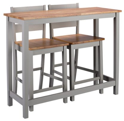 520ec0bbf779b7069edf64b98c17239df49f21ac4c1750e25aa6a1a4f470fa20.jpg An Image of Habitat Chicago Bar Table and 2 Stools - Grey