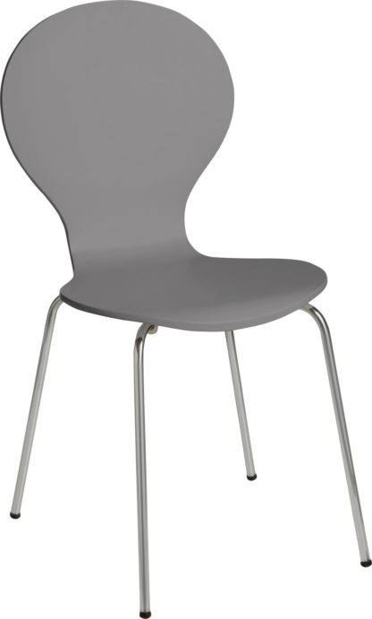 5241e5bfb15b16cfb76e7ef15a0d33d737b6497e2ef85d8e460a117f24aa40b7.jpg An Image of Habitat Bentwood Metal Dining Chair - Jet Grey
