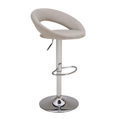 5420d771b2554ba881123a39c6c2dd332fcfed9e0b186eb5fc8fe76f52ddce03.jpg An Image of Knox Bar Stool Natural Fabric Grey and Silver