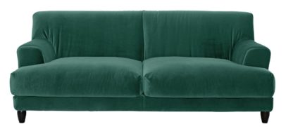 558e31bb8663d84da8a5e2df99bc5611fe36343e509954509af2017e5b91cb74.jpg An Image of Habitat Askem 3 Seater Velvet Sofa - Emerald Green