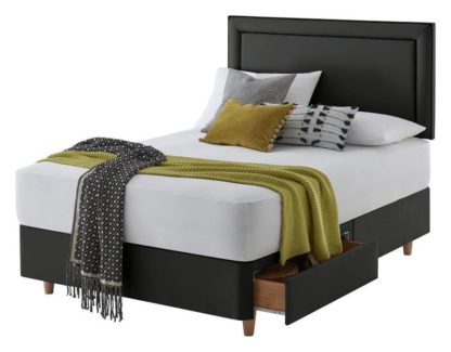 59a1e3f8db17f348686ba3374fc211b4ebde8bef8ae139487a9e0a3c4f02ebd9.jpg An Image of Silentnight Toulouse Small Double 2 Drawer Divan - Charcoal