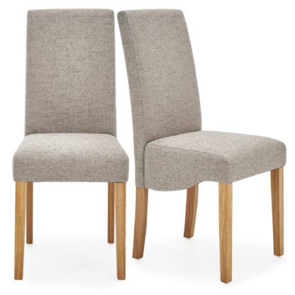 5afed9ea4ef0be6c2e80269dea60709857d17f3f0cd7271bf272fef962975ac5.jpg An Image of Ethan Set of 2 Dining Chairs Grey Boucle Grey