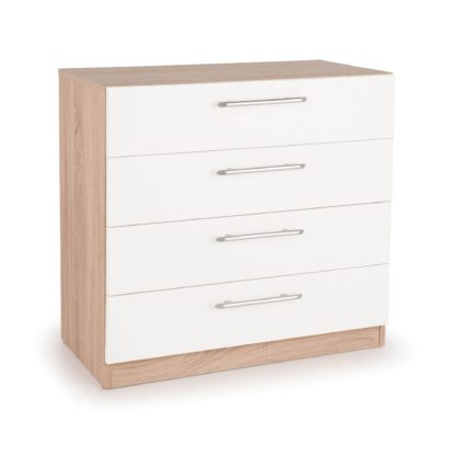 5bd79ce60cca37f5e345b031a7d1bfbd51a564af58e41a6f72f91c9c81227750.jpg An Image of Hyde 4 Drawer Chest White/Natural
